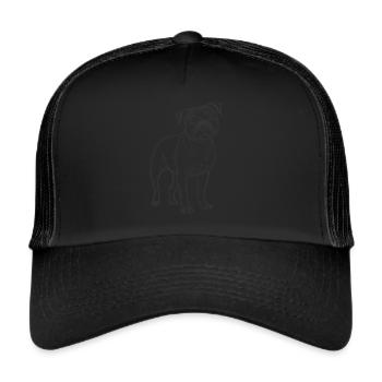 Line Art Staffordshire Bull Terrier Staffy - Trucker Cap - black/black - Front