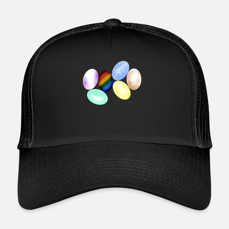 LGBT Chicken Eggs Lesbian Rainbow Flag Trucker Cap