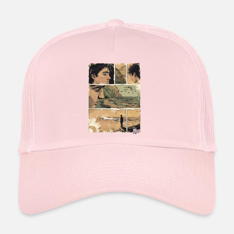 Bande dessinée de la solitude sur la plage Casquette trucker 