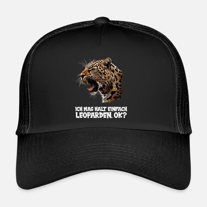 Leoparden Leopard - Trucker Cap - Schwarz/Schwarz