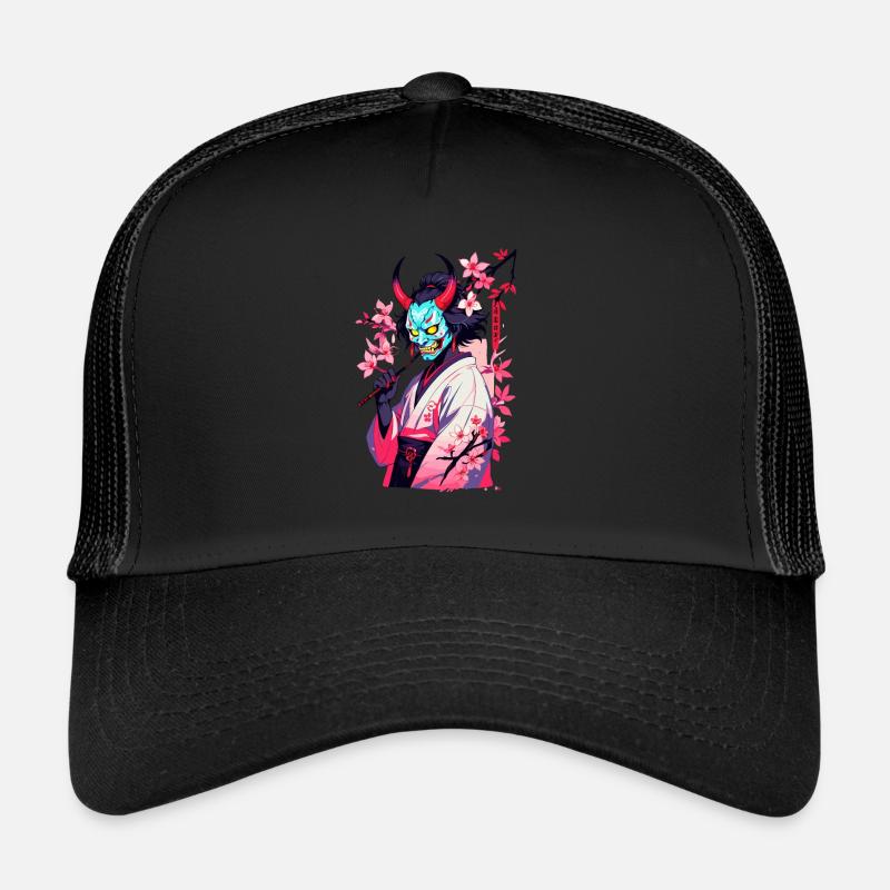 Oni Samurai Vaporwave Esthétique Démon Japonais Casquette trucker 