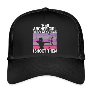 Tir à l’arc Chasse à l’arc Filles Chasse à la flèche - Casquette trucker  - noir/noir - Devant