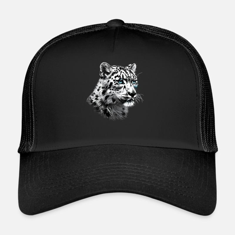 Snow Leopard Schneeleoparden Schneeleopard - Trucker Cap - Schwarz/Schwarz
