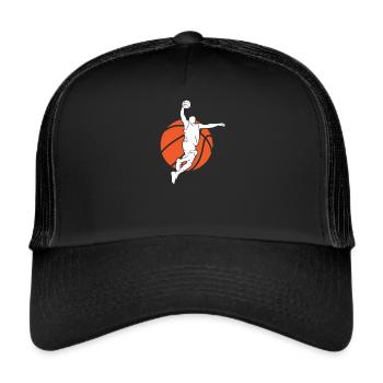 Basketballer Basketball-spieler Basketball - Trucker Cap - Schwarz/Schwarz - Vorne