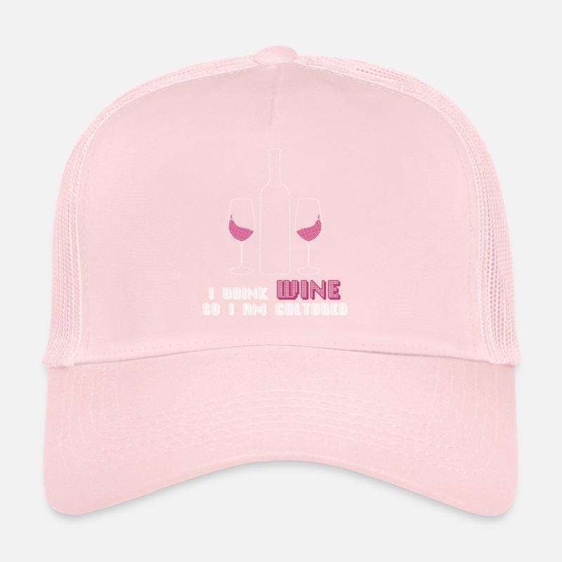 Vino Wine Drinker Wine Glass Trucker Cap
