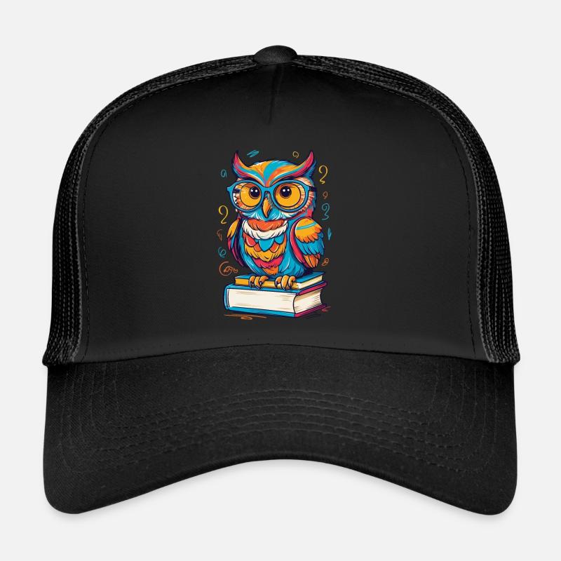 Bücher Eule Eulen Liebhaber Süße Buch Illustration Trucker Cap