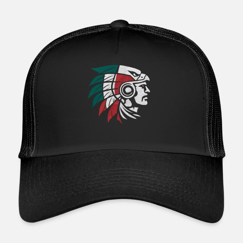 Aztec Warrior Indigenous Mexican Aztec Jaguar Trucker Cap