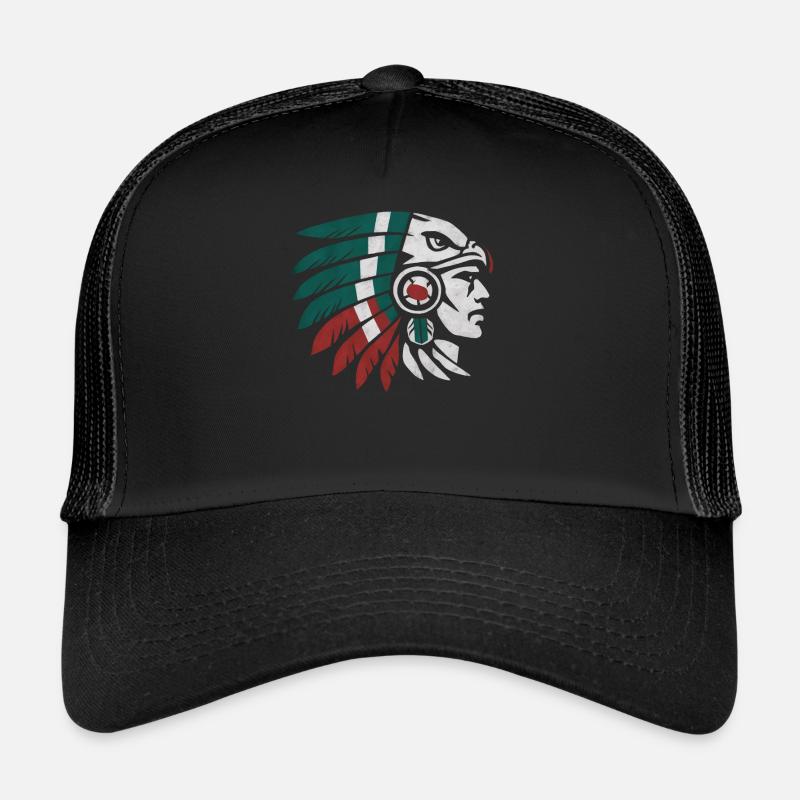Aztec Warrior Indigenous Mexican Aztec Jaguar Trucker Cap