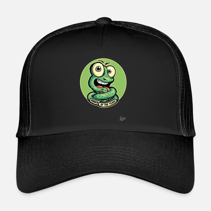 Funny Rookie of the Year: Cartoon Worm Trucker Cap