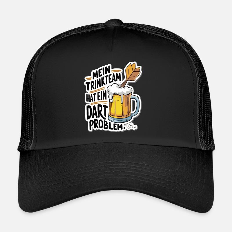 Mon équipe de buveurs a un problème de fléchettes Casquette trucker 