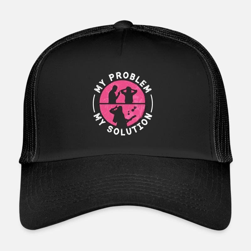 Rock N Roll Mon problème Ma solution Pictogramme Maman Casquette trucker 