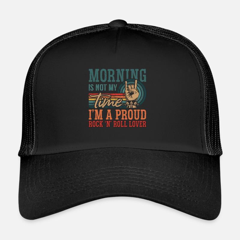 Rock N Roll Morning Is Not My Time Classic Rock - Trucker Cap - Schwarz/Schwarz