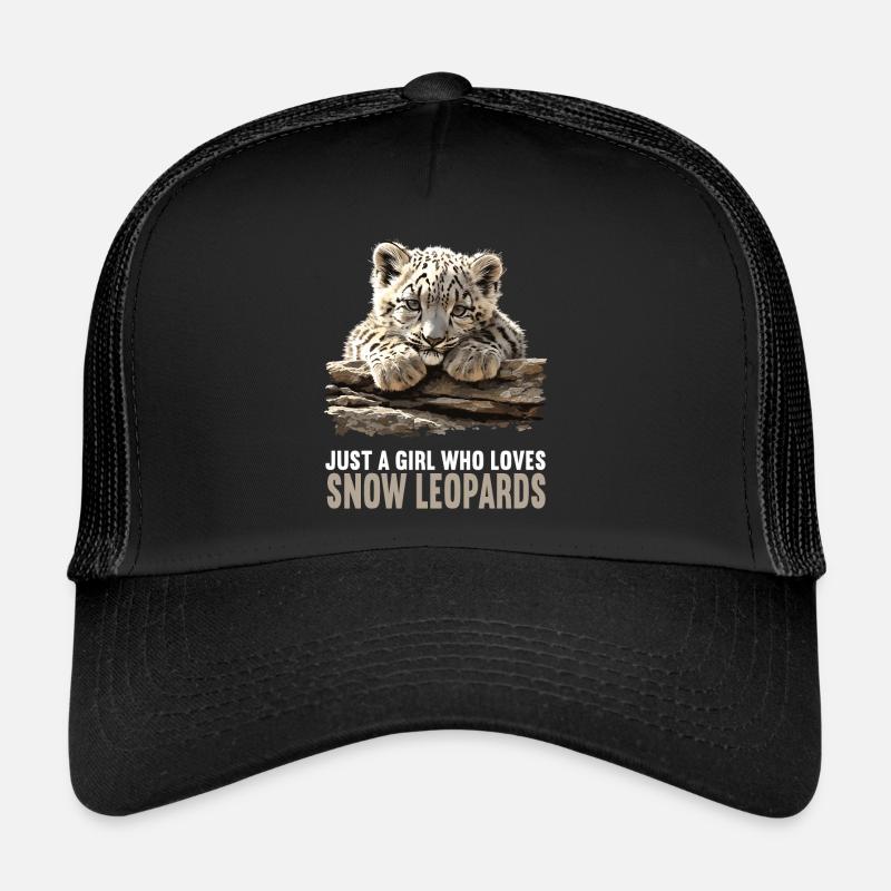 Snow Leopard Schneeleoparden Schneeleopard - Trucker Cap - Schwarz/Schwarz