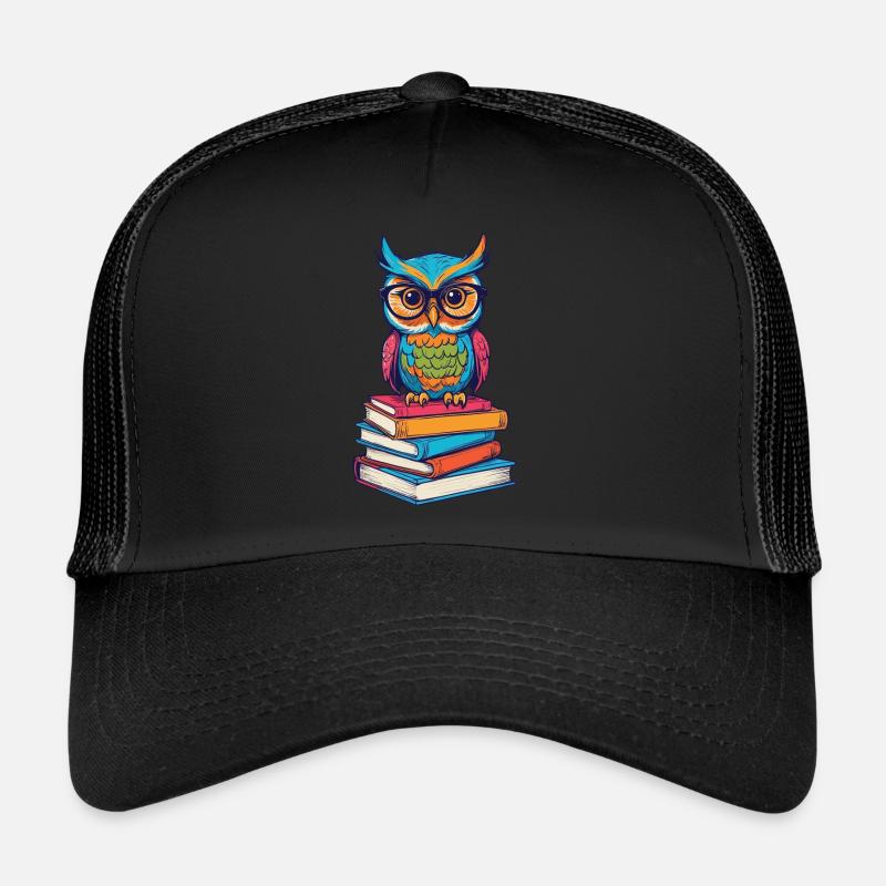 Bücher Eule Lesender Kauz Literatur Bücherliebe Trucker Cap