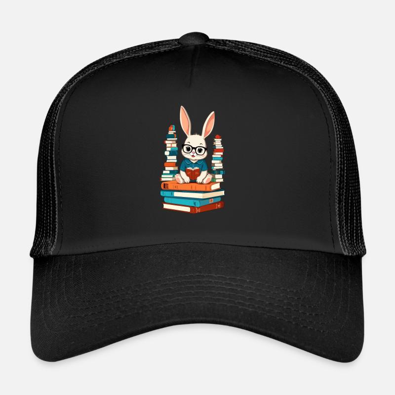 Lapin de lecture Passionné de livres Casquette trucker 