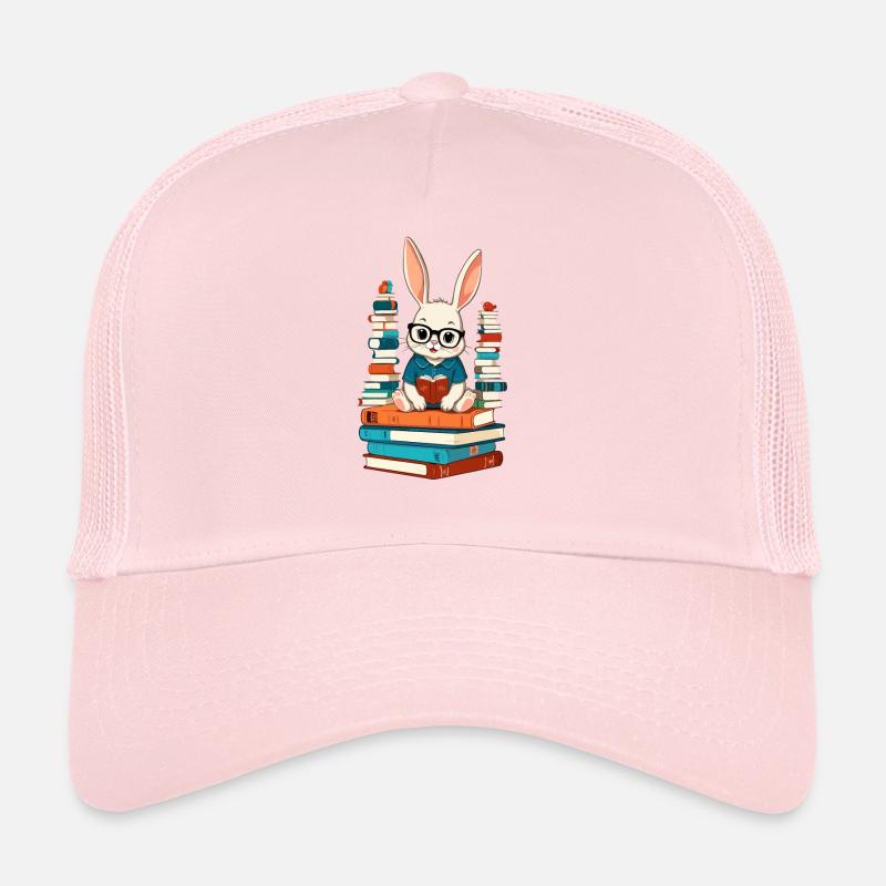 Reading bunny Enthusiastic book lover Trucker Cap