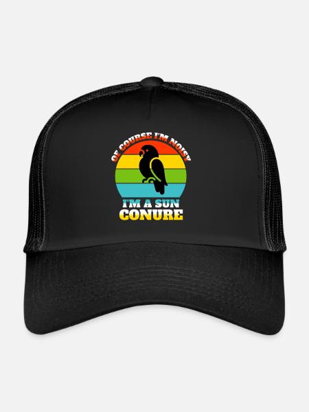 Funny Sun Parakeet Sayings - Trucker Cap - black/black - Front