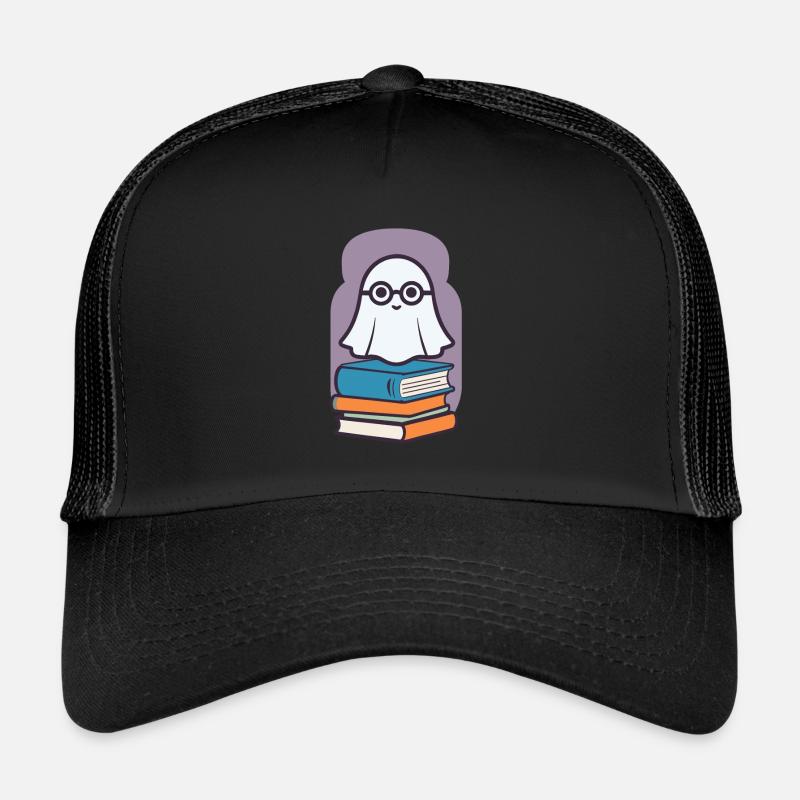 Book Lover Style Halloween Ghost Bookish Trucker Cap