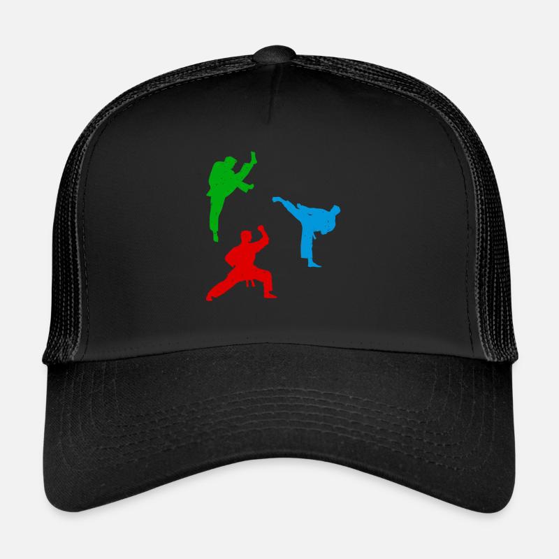 Karate silhouettes Karate fighter Trucker Cap