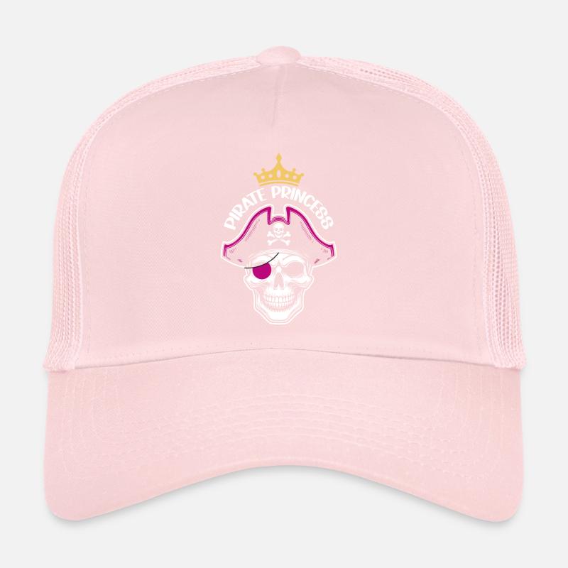 Pirate Princesse Pirate Crâne Croix Os Casquette trucker 