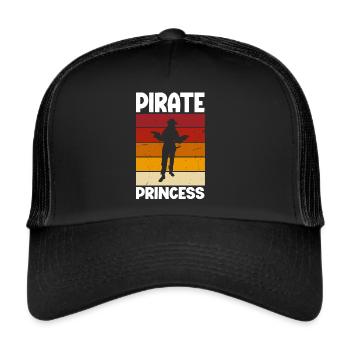 Pirate Princess Pirate Skull Cross Bones - Trucker Cap - black/black - Front