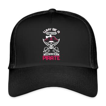 Pirate Princess Pirate Skull Cross Bones - Trucker Cap - black/black - Front