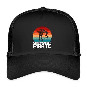 Pirate Princess Pirate Skull Cross Bones - Trucker Cap - black/black - Front