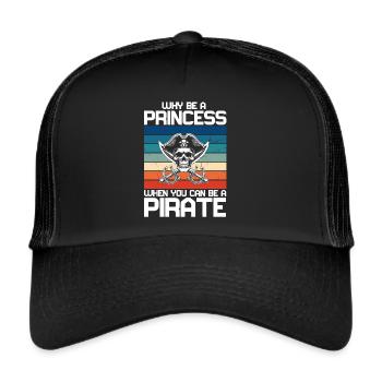 Pirate Princess Pirate Skull Cross Bones - Trucker Cap - black/black - Front