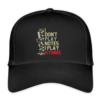 Klavier Christliche Musik Jesus Pianist Gott - Trucker Cap - Schwarz/Schwarz - Vorne