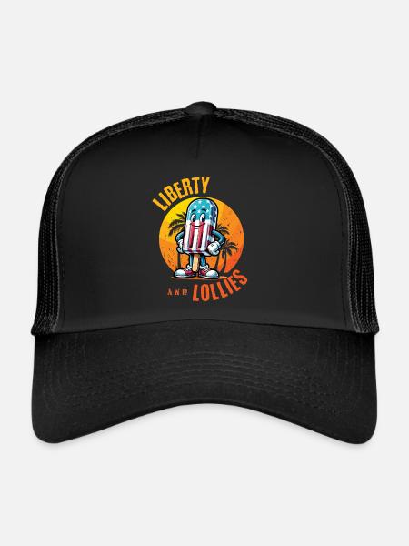 Liberty And Lollies Retro Vintage Design - Trucker Cap - black/black - Front