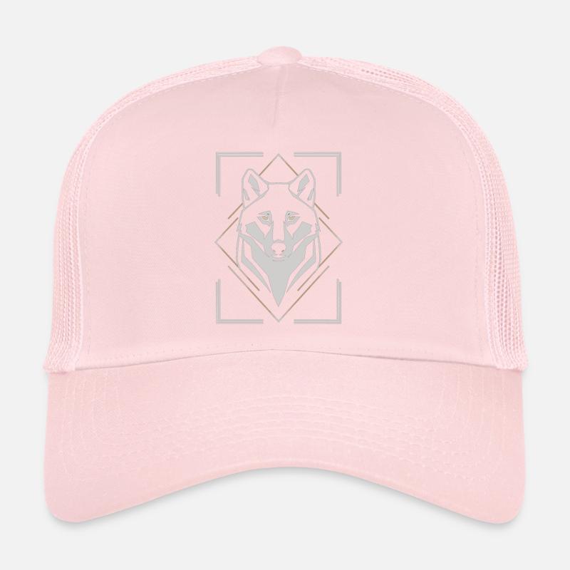 Stylish Wolf Head Geometric Trucker Cap