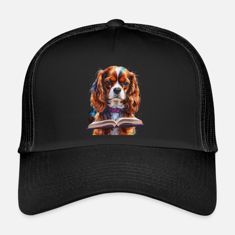 Cavalier King Charles Spaniel Lecture Livre Chien Casquette trucker 