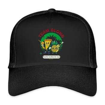 Team alhoa, pinaple et pizzapaintball - Casquette trucker  - noir/noir - Devant