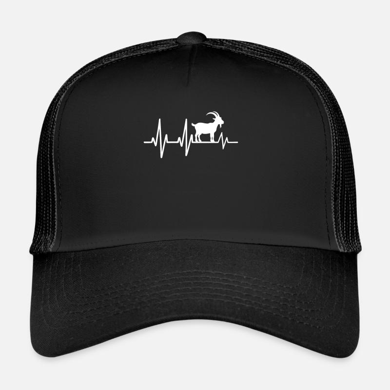 Conception de battement de cœur avec chèvre Casquette trucker 