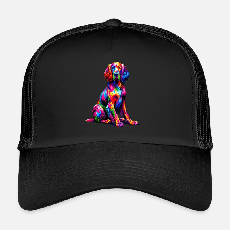 Pop Art coloré Setter anglais Laverack Setter Casquette trucker 