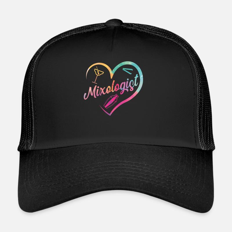 Bartender Mixologist Heart Trucker Cap