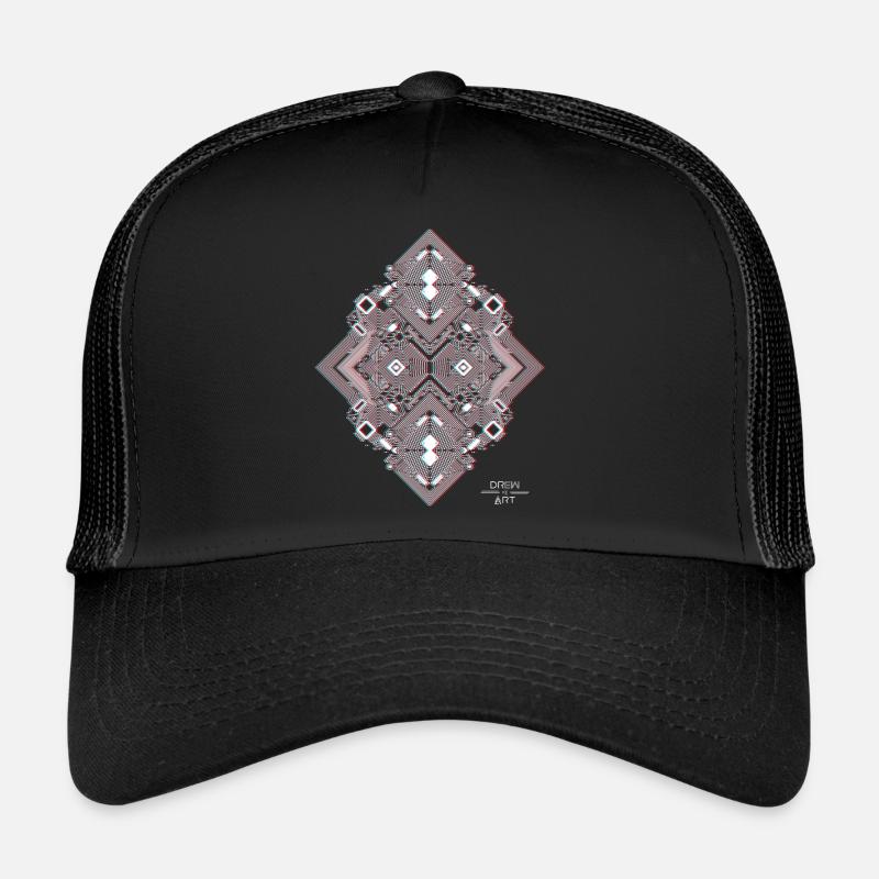 CIRCUIT PRINTED 1 3D white - Trucker Cap - black/black