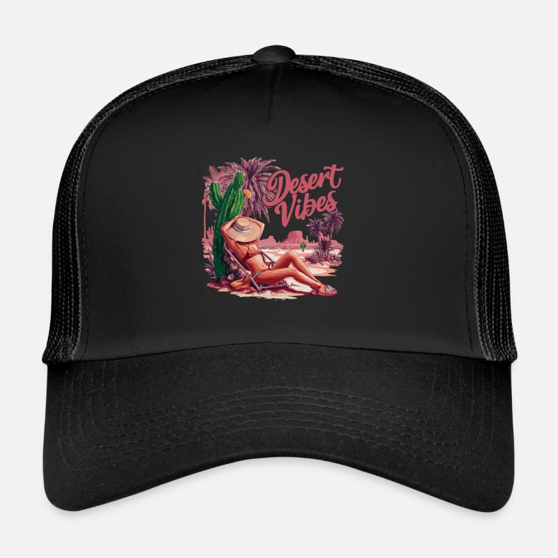Aventure de vacances au coucher du soleil dans le désert Casquette trucker 