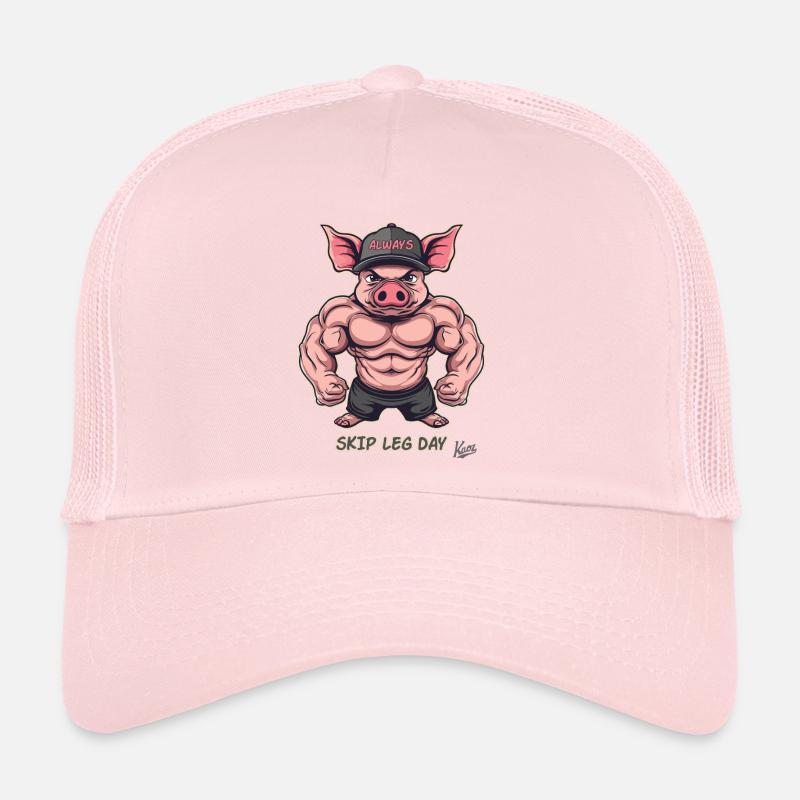 Muscle Bodybuilder Pig: Skip Leg Day Again Trucker Cap