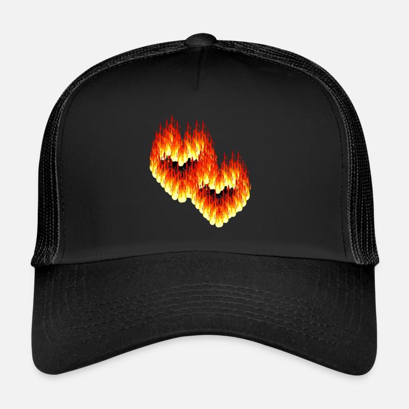 Flammen Herz Herzen Romantik Valentin Liebe Trucker Cap
