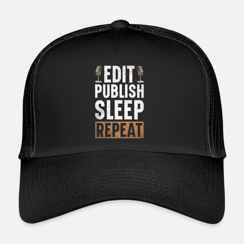 Podcast Host Podcaster Podcasting Podcast Hörer - Trucker Cap - Schwarz/Schwarz