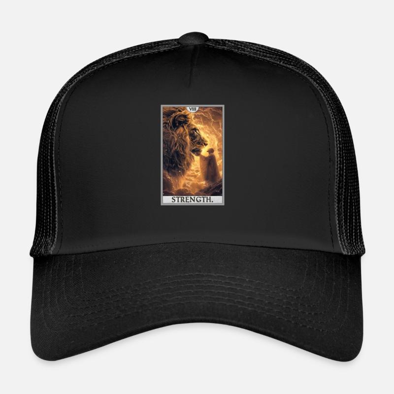 Tarotkarten Tarotkarte Strength Kraft - Trucker Cap - Schwarz/Schwarz