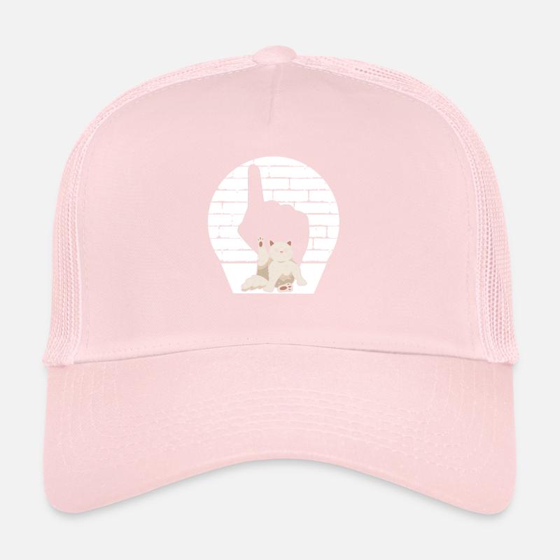 Dessin amusant d’un chat avec la patte levée Casquette trucker 