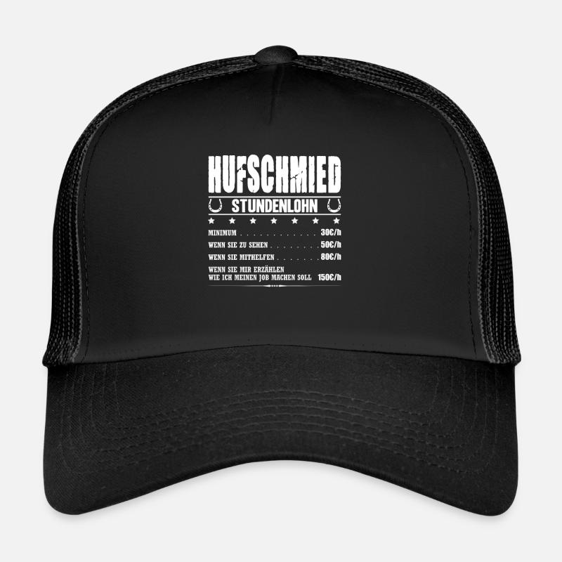 Hufschmied Stundenlohn Hufbeschlagschmied Schmied Trucker Cap