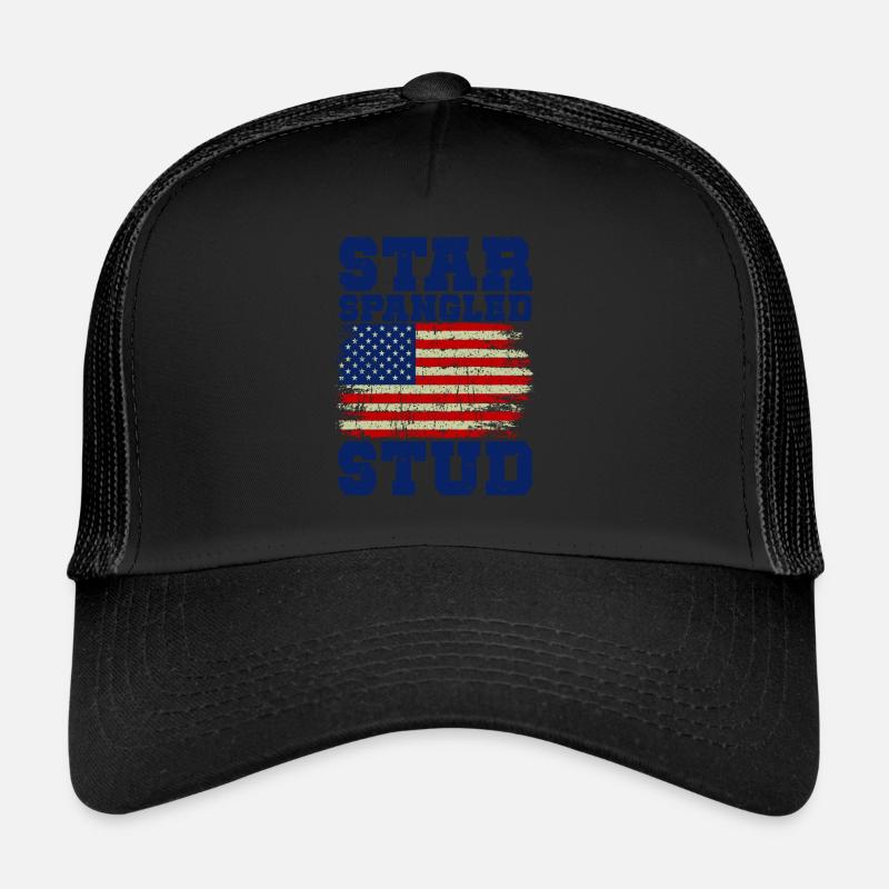Star Spangled Stud Friedenszeichen USA Flagge Trucker Cap