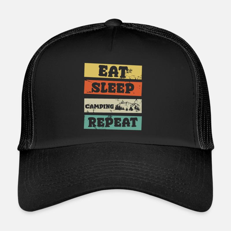 Eat Sleep Camping Repeat - Trucker Cap - black/black