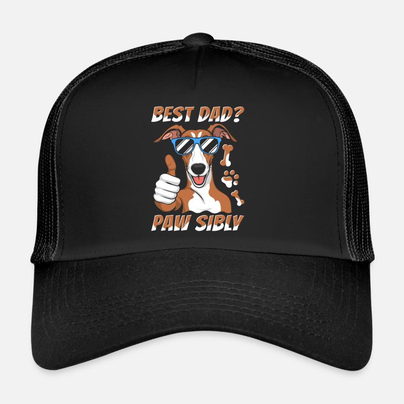 Greyhound Greyhound Father Best Dad Pawsibly - Trucker Cap - black/black