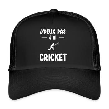 I Can't I Have Cricket Gift Batsman - Trucker Cap - black/black - Front
