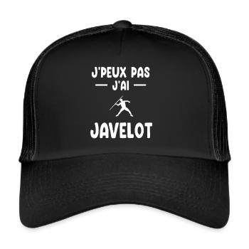 Ich kann kein Speerwurf-Athleten-Geschenk haben - Trucker Cap - Schwarz/Schwarz - Vorne
