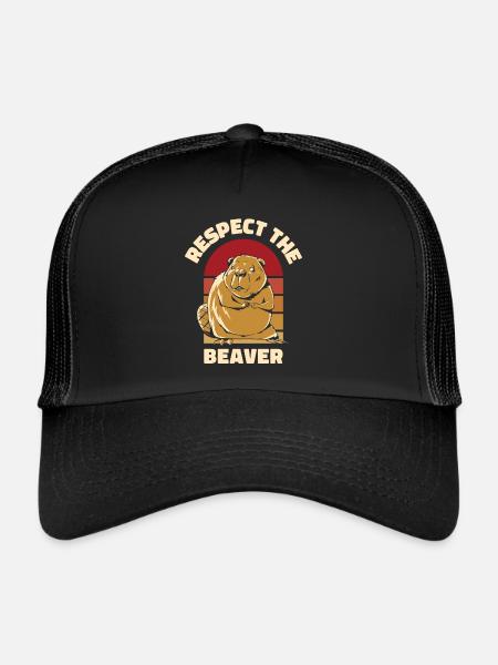 Respect The Beaver Eurasian Castor Canadensis - Trucker Cap - black/black - Front